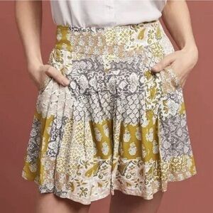 Maeve High Waist Patterned Shorts - Olive and Gray